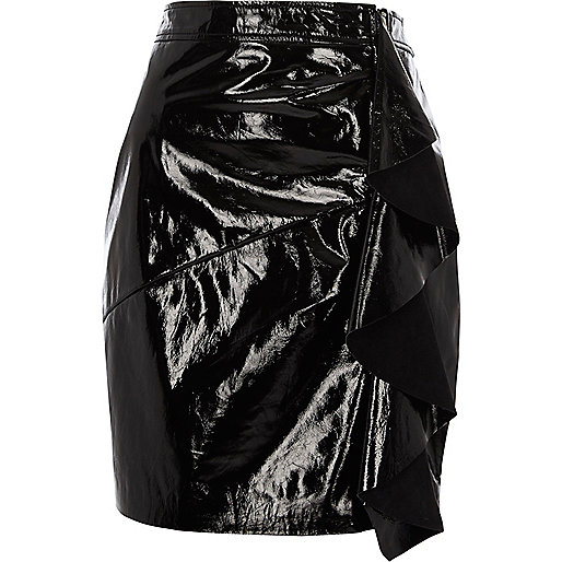 river island sequin dress,jacques-vertuk South Africa Black RI Studio patent leather mini skirt women 706244