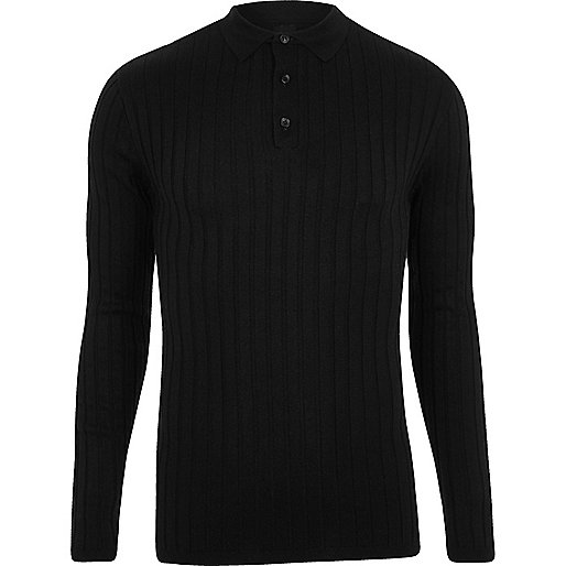 river island white and black dress,jacques-vertuk Ladies New In Black rib knit muscle fit polo shirt Polo Shirts men