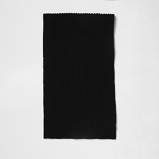 jacques-vertuk Black ribbed knit scarf 299676 men Accessories