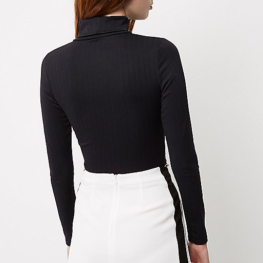 cream coat river island,jacques-vertuk Sale Black ribbed roll neck crop top women 690689