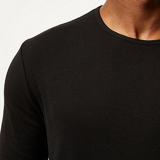 river island spring sale,jacques-vertuk Online Black ribbed slim fit long sleeve T-shirt men 292917