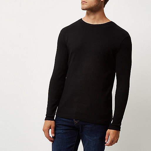 river island bag gold,jacques-vertuk Online Black ribbed slim fit long sleeve T-shirt men 296261