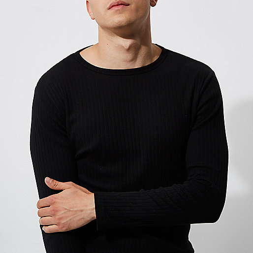 river island cribbs causeway,jacques-vertuk Shop Online Uk Black ribbed slim fit long sleeve T-shirt Long Sleeve T-Shirts T-Shirts / Tanks men