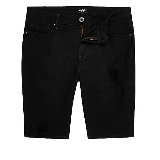 river island ae,jacques-vertuk Suits Ladies Black ripped denim shorts Casual Shorts Shorts men