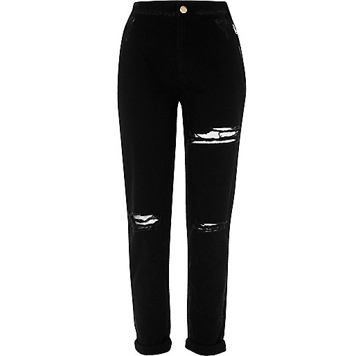 jacques-vertuk Black ripped tapered pants 699771 women Trousers