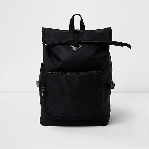 jacques-vertuk Black roll top backpack 302228 men Bags Backpacks