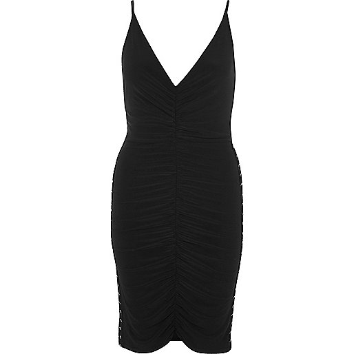 women s wallet river island,jacques-vertuk Sale Black ruched corset side dress women 702455