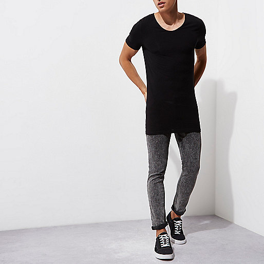 river island luggage,jacques-vertuk Ladies Black scoop V neck muscle fit T-shirt T-Shirts / Tanks Sale men