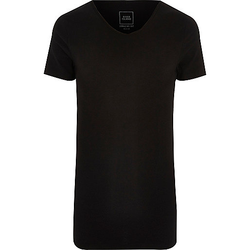 river island luggage,jacques-vertuk Ladies Black scoop V neck muscle fit T-shirt T-Shirts / Tanks Sale men