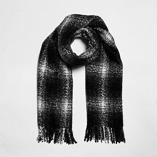 jacques-vertuk Black shadow check scarf 707269 women Accessories Scarves