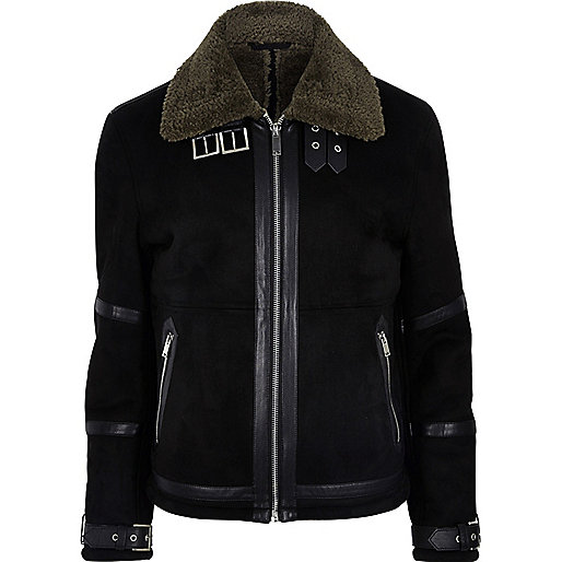 jacques-vertuk Black shearling jacket 295198 men Coats / Jackets