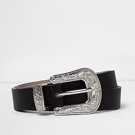 jacques-vertuk Black silver buckle western belt 691491 women Accessories Belts