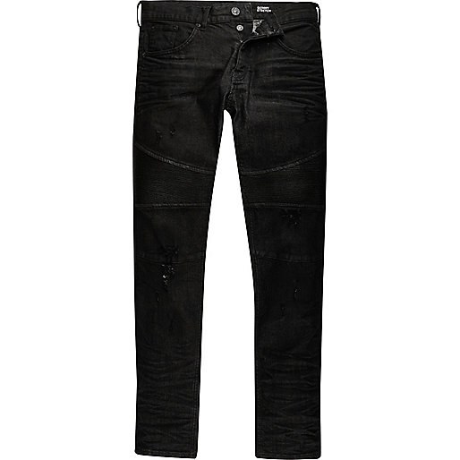 jacques-vertuk Black skinny biker jeans 289946 men Jeans