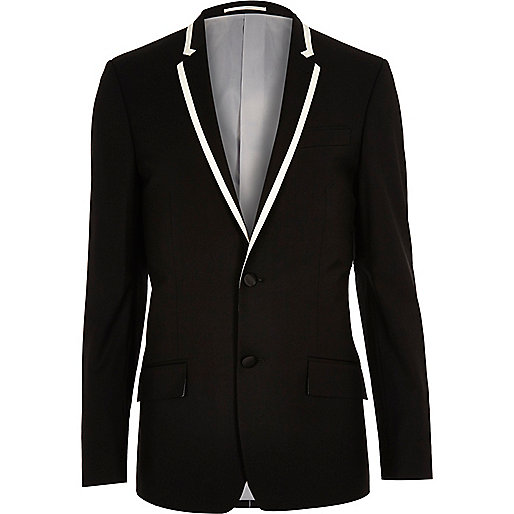 jacques-vertuk Black skinny fit prom suit jacket 292112 men Suits