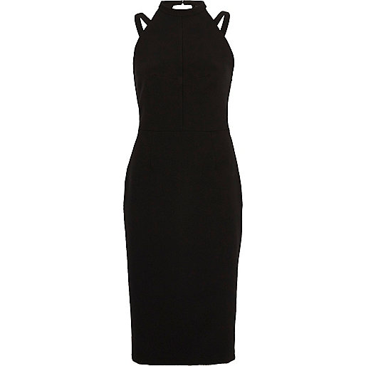 jacques-vertuk Black sleeveless high neck bodycon dress 708607 women Dresses Bodycon Dresses