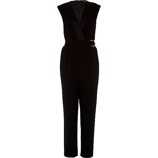 river island molly jeggings review,jacques-vertuk London Black sleeveless tailored jumpsuit women 707869