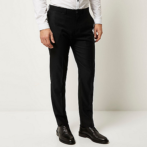 jacques-vertuk Black slim fit smart pants 300007 men Trousers Smart Trousers