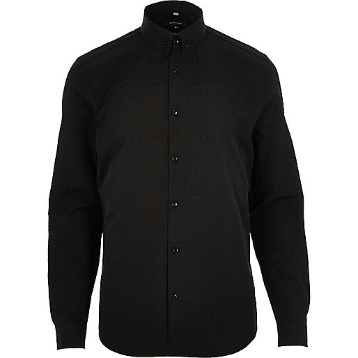 jacques-vertuk Black smart slim fit cotton shirt 296461 men Seasonal Offers