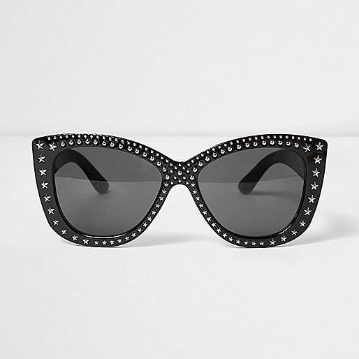 jacques-vertuk Black star stud smoke lens cat eye sunglasses 703012 women Sunglasses Cat Eye Sunglasses