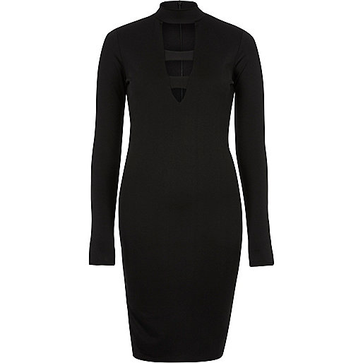 jacques-vertuk Black strappy plunge bodycon dress 693981 women Dresses