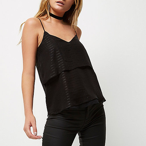 river island long quilted coat,Online Shopping At jacques-vertuk Black stripe layered cami top Tops Sale women