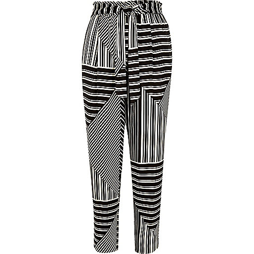 river island childrens jackets,jacques-vertuk Online Stockists Black stripe print soft tie tapered pants Pants Sale women