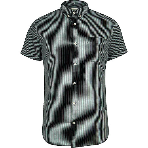 jacques-vertuk Black stripe short sleeve slim fit shirt 302688 men Shirts