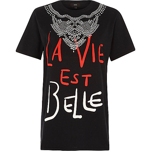 jacques-vertuk Black studded necklace boyfriend T-shirt 707788 women T-Shirts & Vests