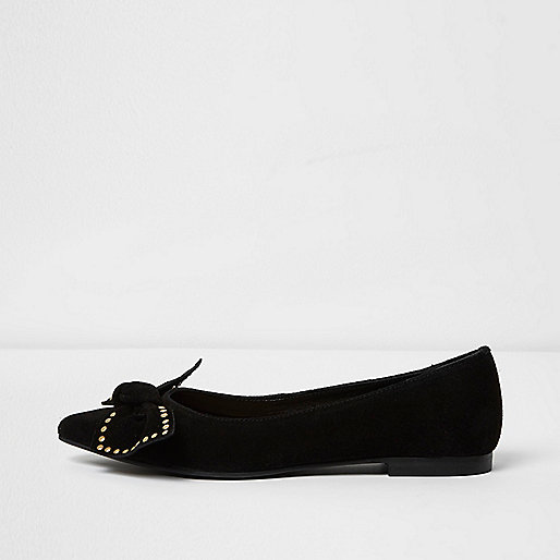 river island black puffer,jacques-vertuk Petite Clothing Black suede studded bow pointed shoes Shoes Shoes / Boots women