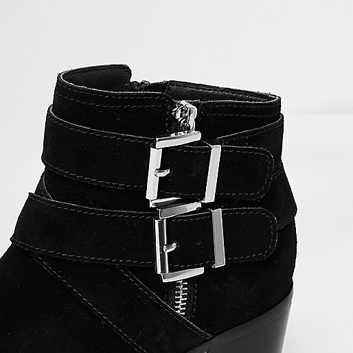 river island rhinestone bag,jacques-vertuk Shoes Ladies Black suede triple buckle block heel boots Boots Shoes / Boots women