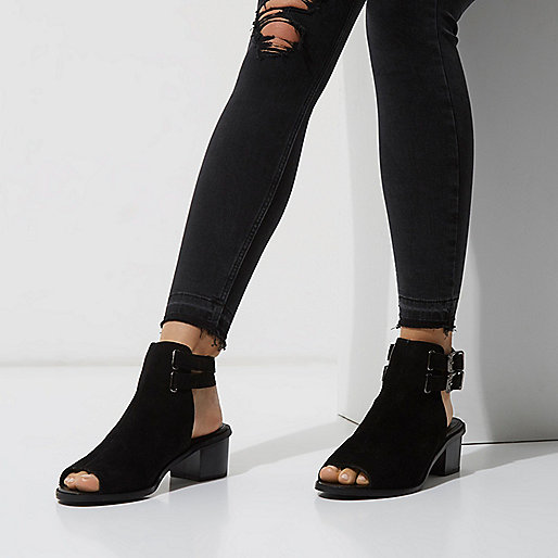 river island black wedges for women,Dresses jacques-vertuk Black suede western style peep toe shoe boot Boots Shoes / Boots women