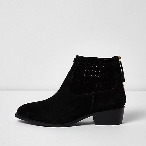 jacques-vertuk Black suede woven boots 702510 women Shoes / Boots Boots