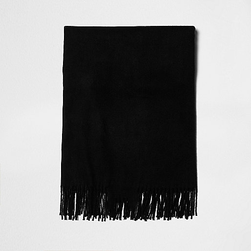 jacques-vertuk Black tassel brushed scarf 300204 men Accessories