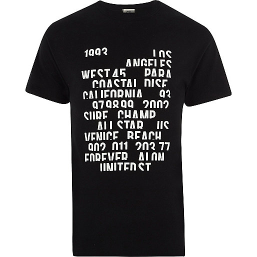 river island black wedge boots,jacques-vertuk UK Black text print crew neck T-shirt men 303899