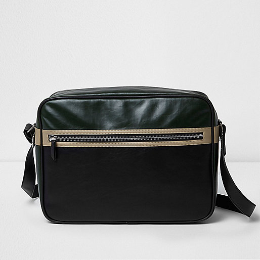 jacques-vertuk Black textured crossbody satchel bag 298852 men Bags Satchels / Messenger Bags