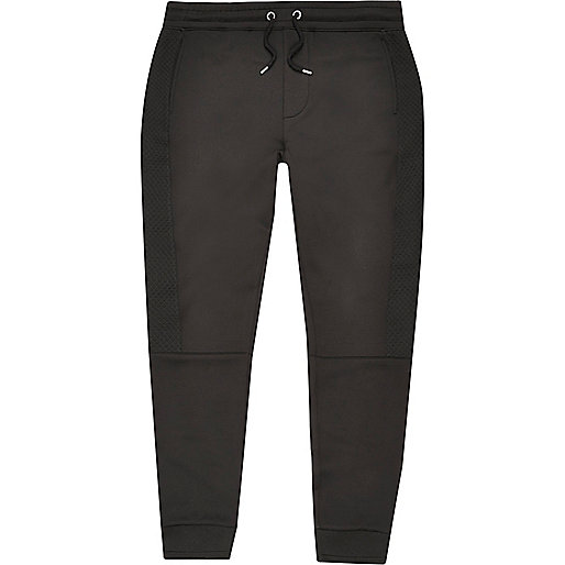 river island carrie,jacques-vertuk Clothing Uk Black textured panel joggers Joggers Sale men