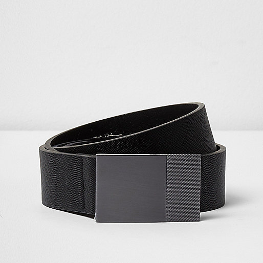 jacques-vertuk Black textured plate buckle belt 300668 men Accessories Belts