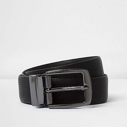 jacques-vertuk Black textured reversible belt 297591 men Accessories Belts