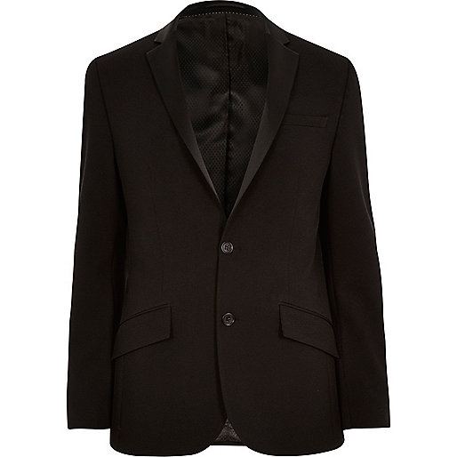 jacques-vertuk Black textured ribbed slim tux jacket 285813 men Suits