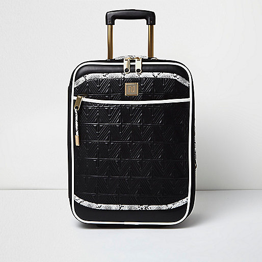 river island christmas party tops,Who Stocks jacques-vertuk Black textured snake print panel weekend bag Suitcases Bags / Purses women