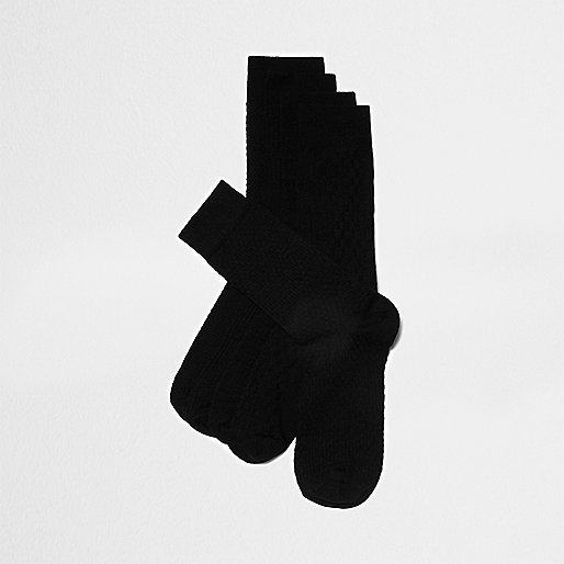 jacques-vertuk Black textured socks multipack 301439 men Underwear Socks