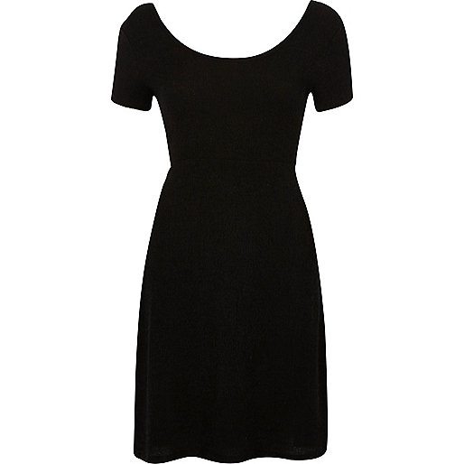 jacques-vertuk Black textured tie back dress 700345 women Dresses