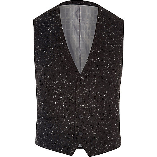 jacques-vertuk Black textured Vito vest 297889 men Suits