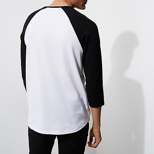 river island victoria square,jacques-vertuk Uae Online Black three quarter raglan sleeve T-shirt Long Sleeve T-Shirts T-Shirts / Tanks men