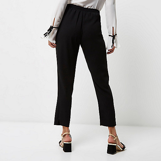 river island petite,jacques-vertuk Sale Black tie waist tapered pants women 702817