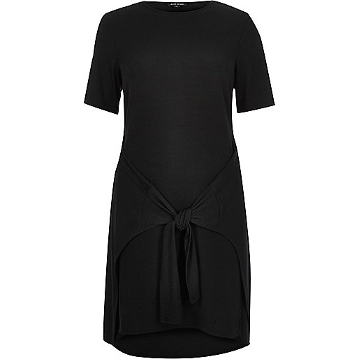 jacques-vertuk Black tied front T-shirt dress 695025 women Dresses