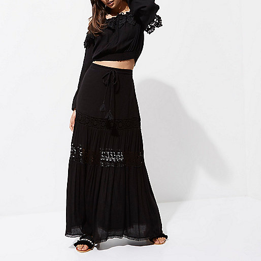 ruched dress river island,jacques-vertuk Desktop Website Black tiered lace maxi skirt Maxi Skirts Skirts women