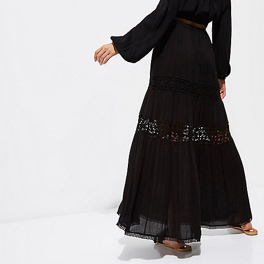 ruched dress river island,jacques-vertuk Desktop Website Black tiered lace maxi skirt Maxi Skirts Skirts women