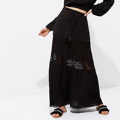 ruched dress river island,jacques-vertuk Desktop Website Black tiered lace maxi skirt Maxi Skirts Skirts women