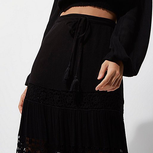 ruched dress river island,jacques-vertuk Desktop Website Black tiered lace maxi skirt Maxi Skirts Skirts women